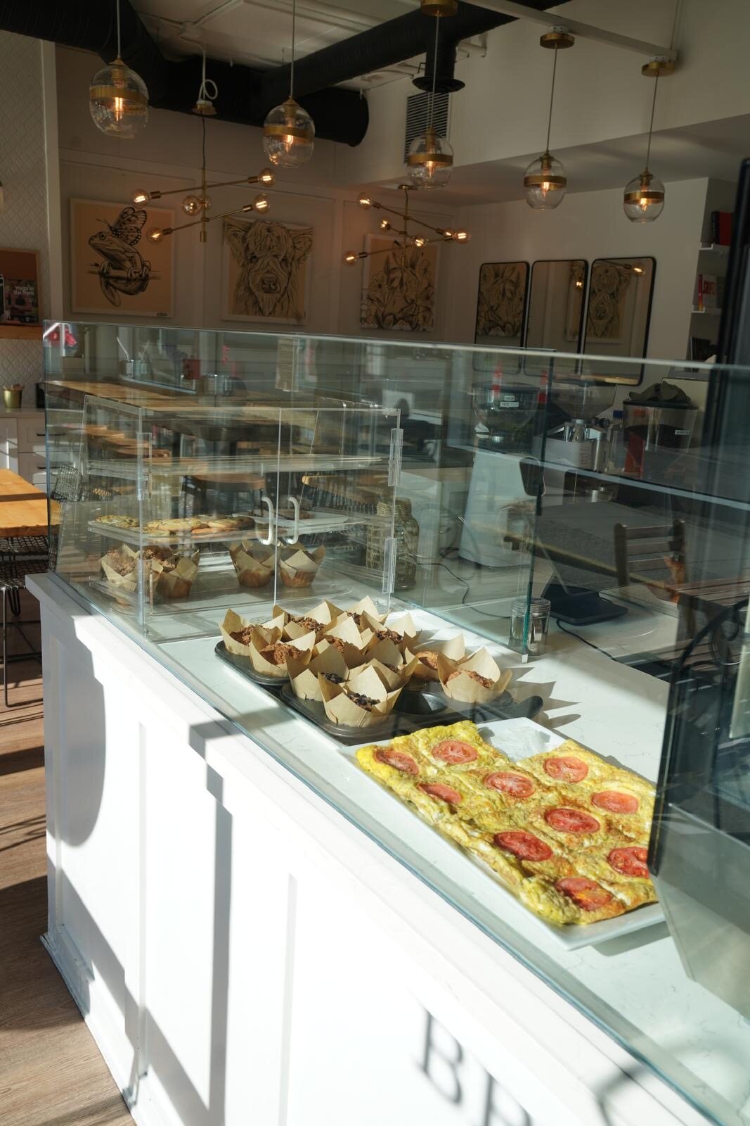 The pastry display case at Isaiah Café